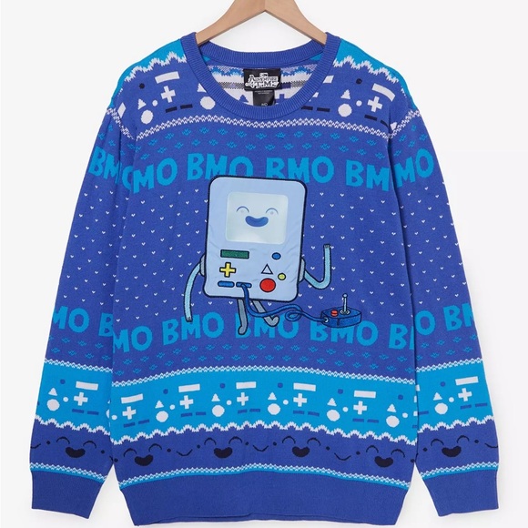 Unisex Adventure Time BMO Lenticular Holiday Sweater -‎ BoxLunch Exclusive - Picture 1 of 3